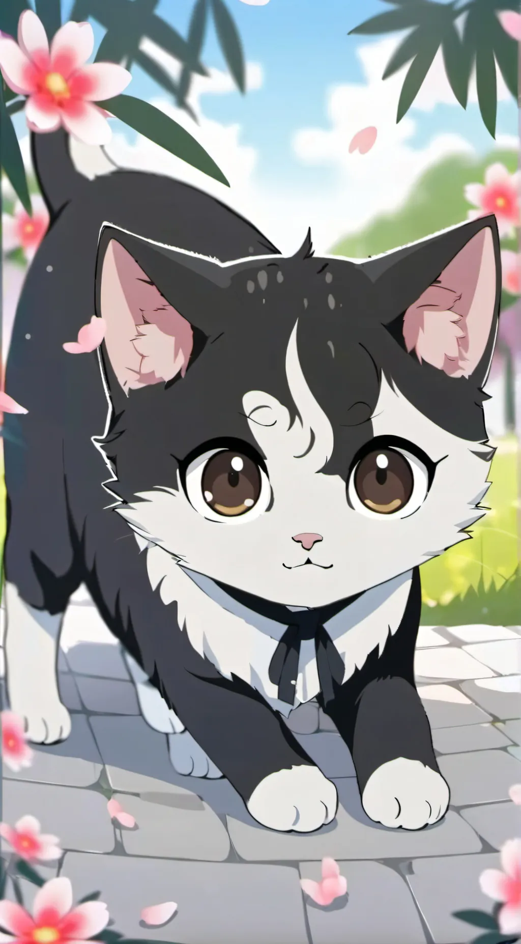 ai character: homeless Kitty background