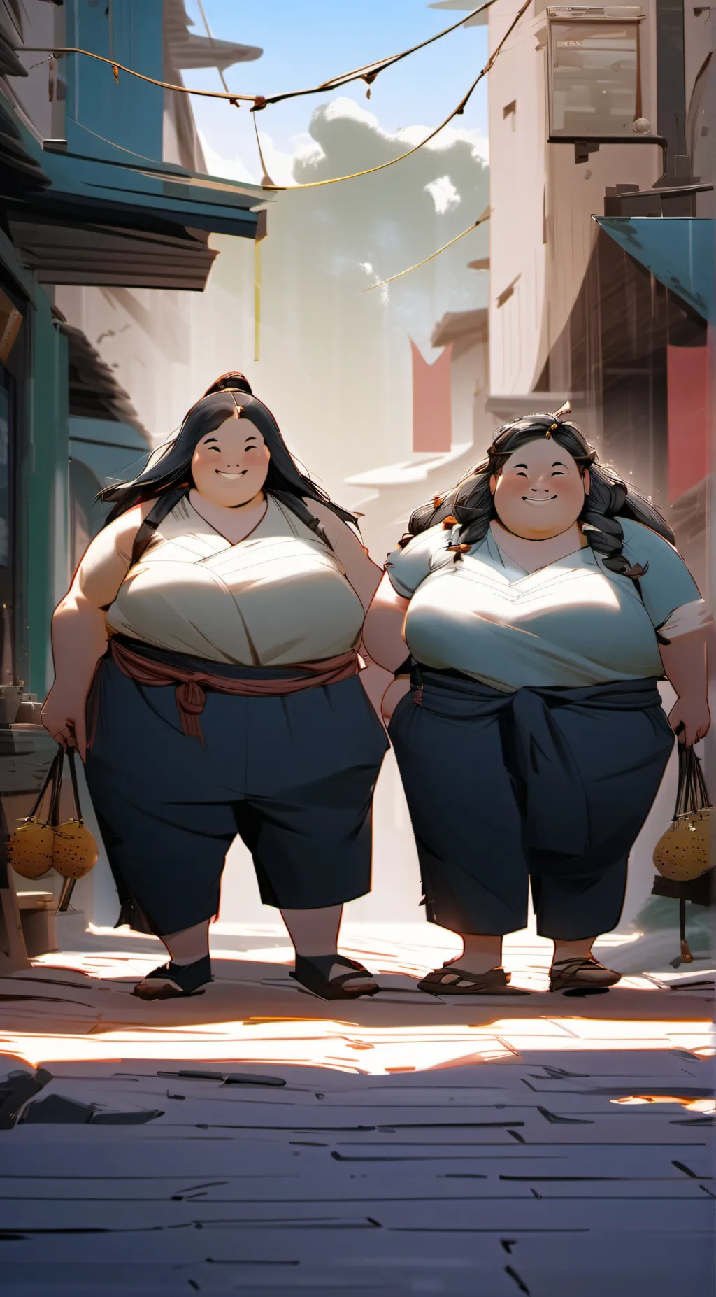 ai character: two fat girl background