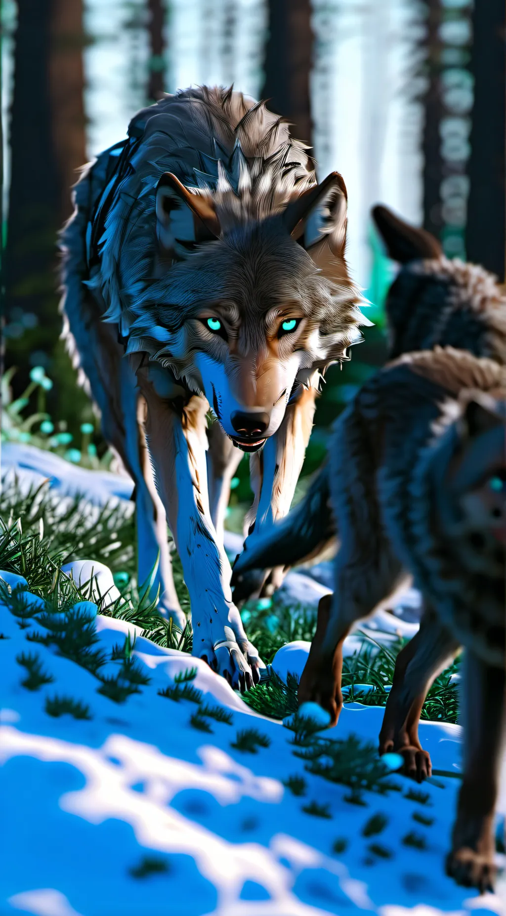 ai character: male wolfa background