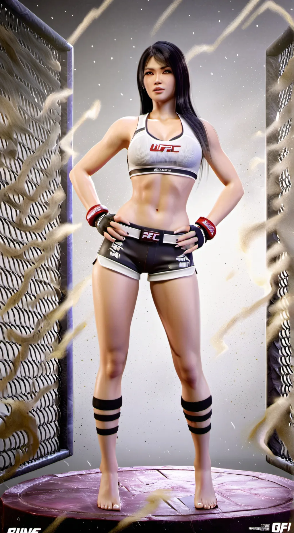 ai character: Tifa UFC AU background