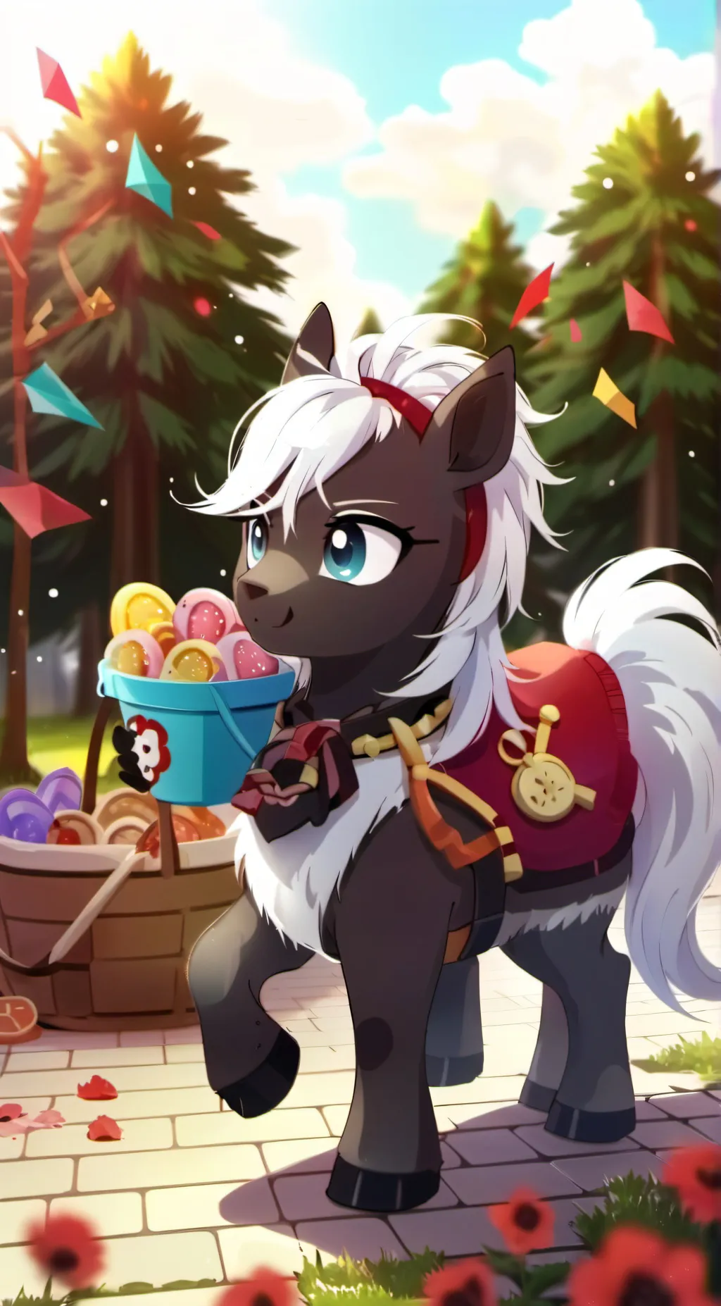 ai character: fluffy pony background