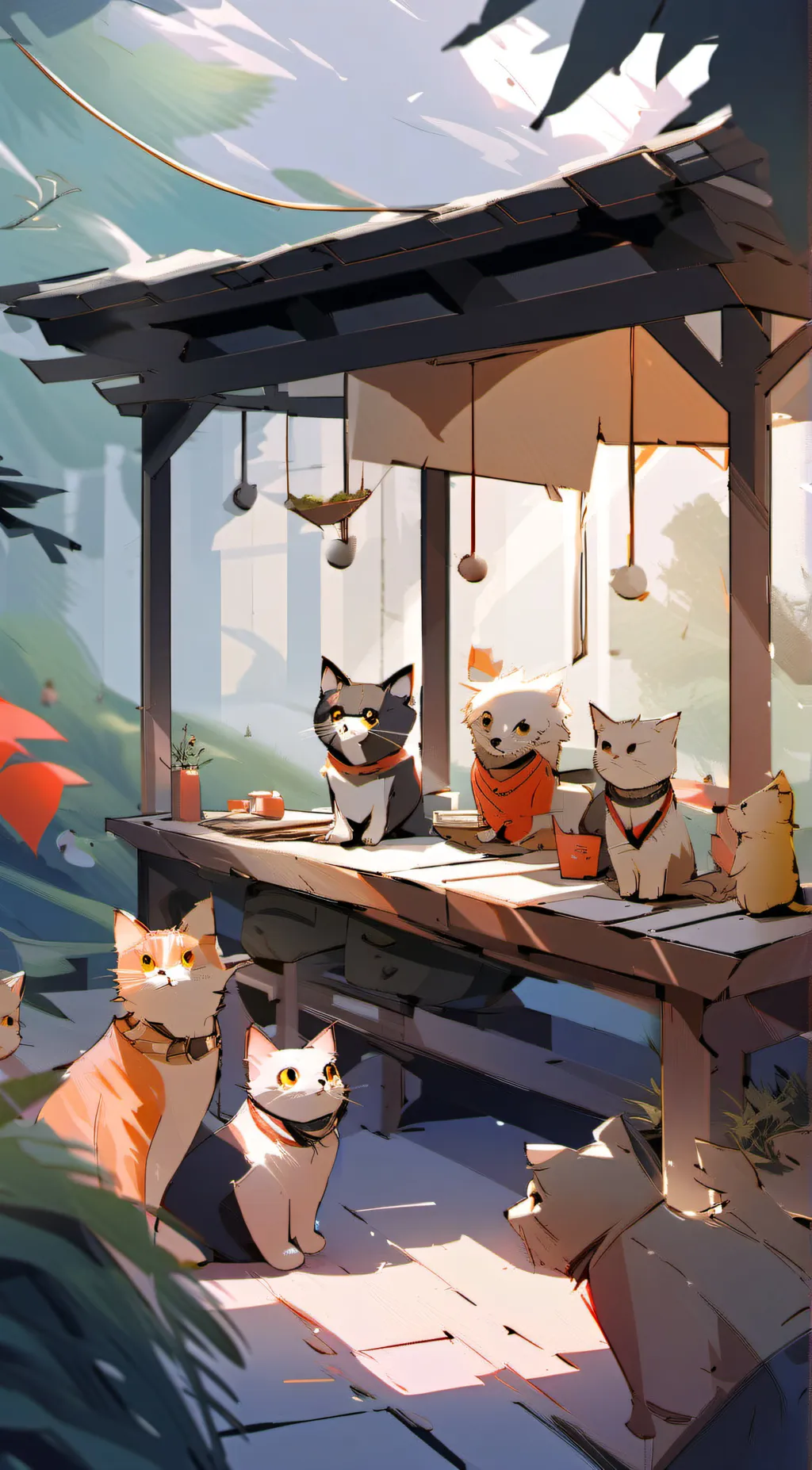 ai character: cats background