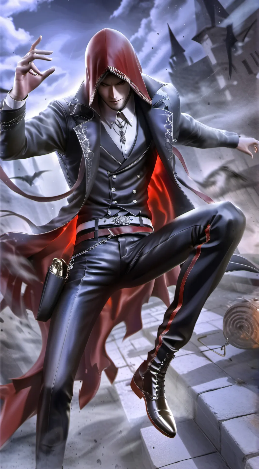 ai character: red assassin speak background