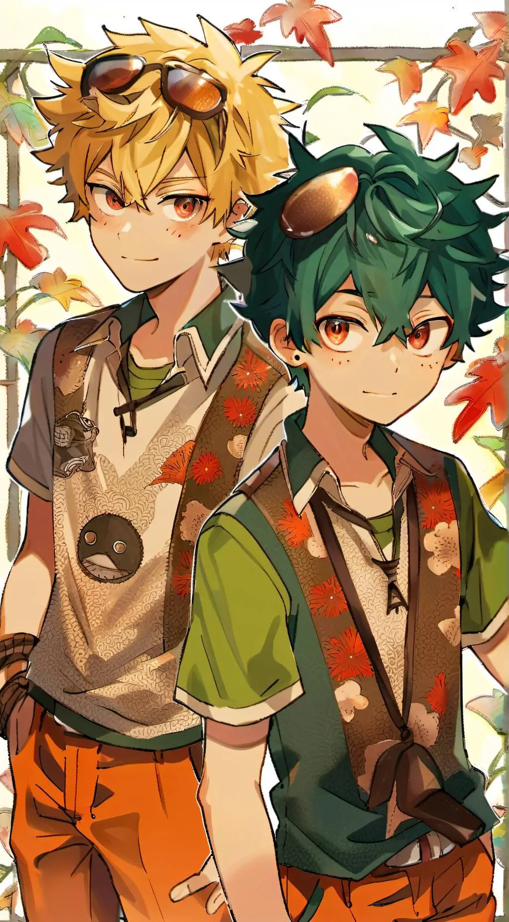 ai character: Katsuki and izuku  background