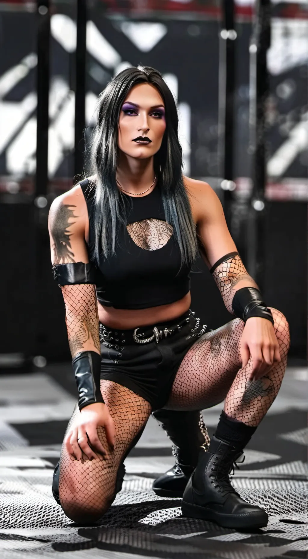 ai character: Rhea Ripley  background