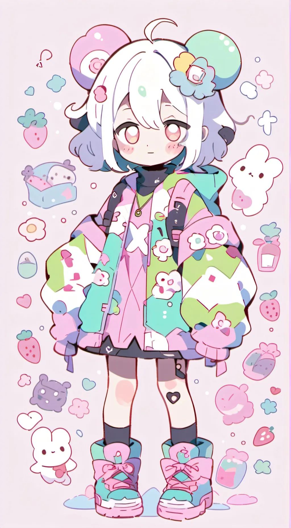 ai character: Strawberry  background