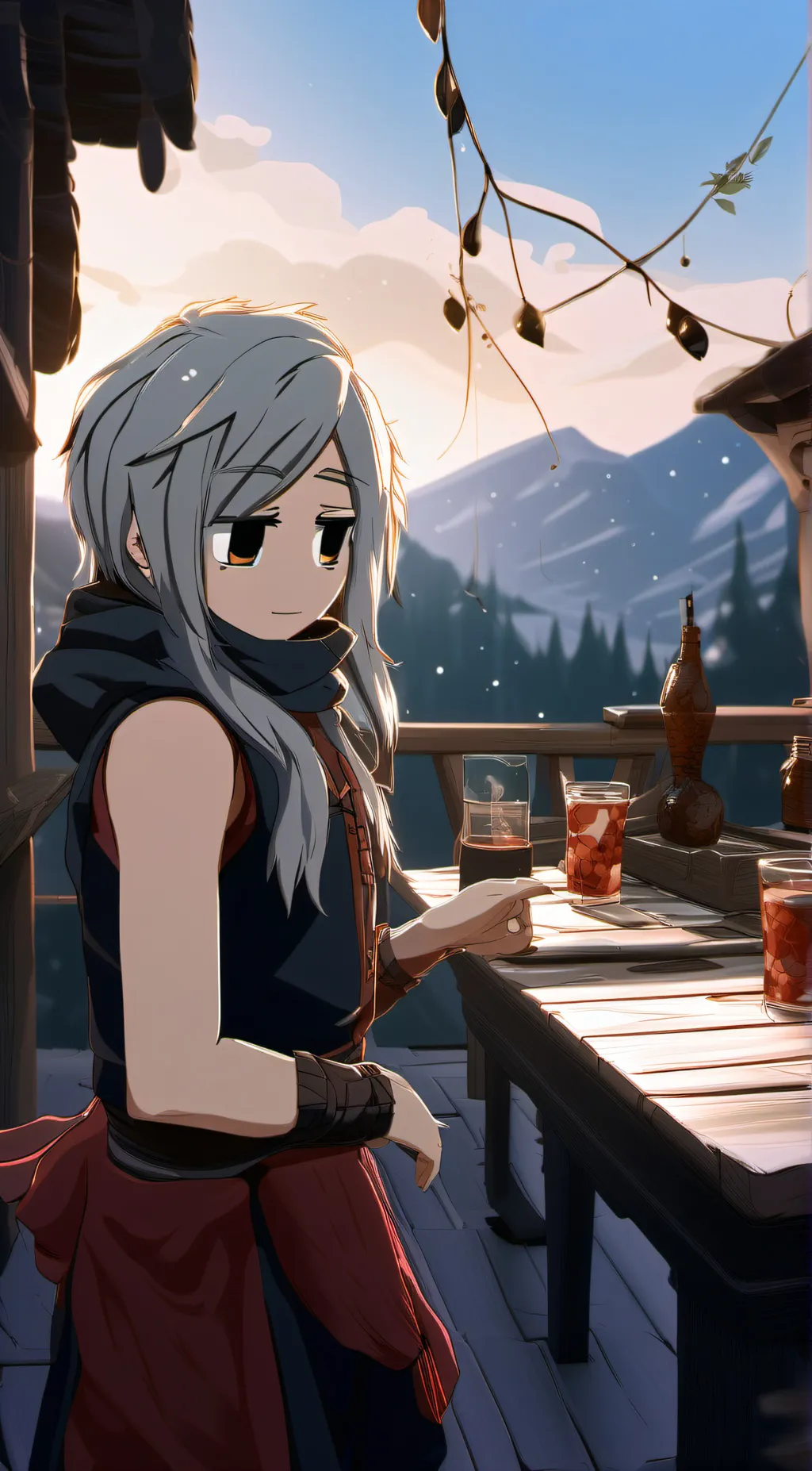 ai character: moon background