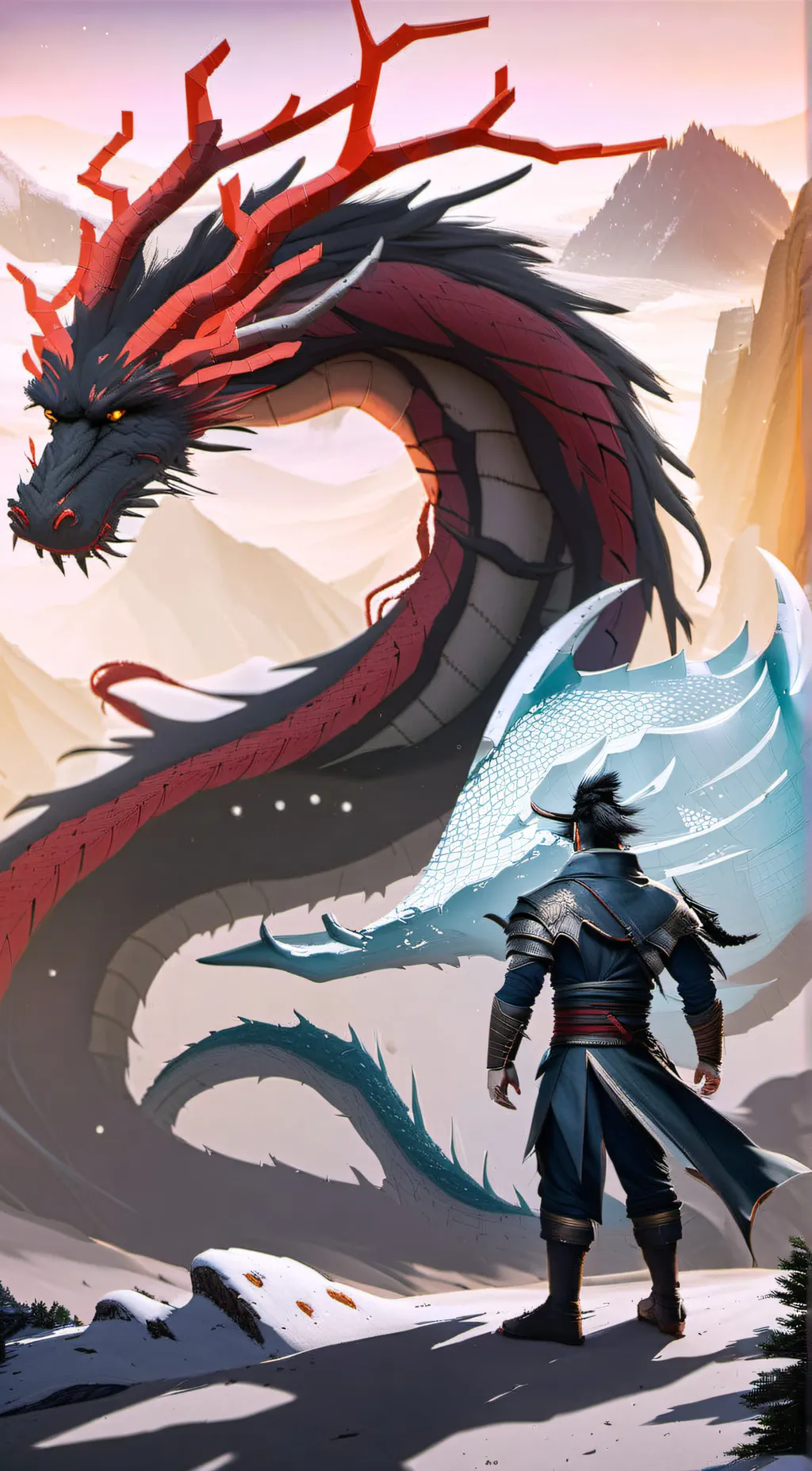 ai character: Shadow dragon  background