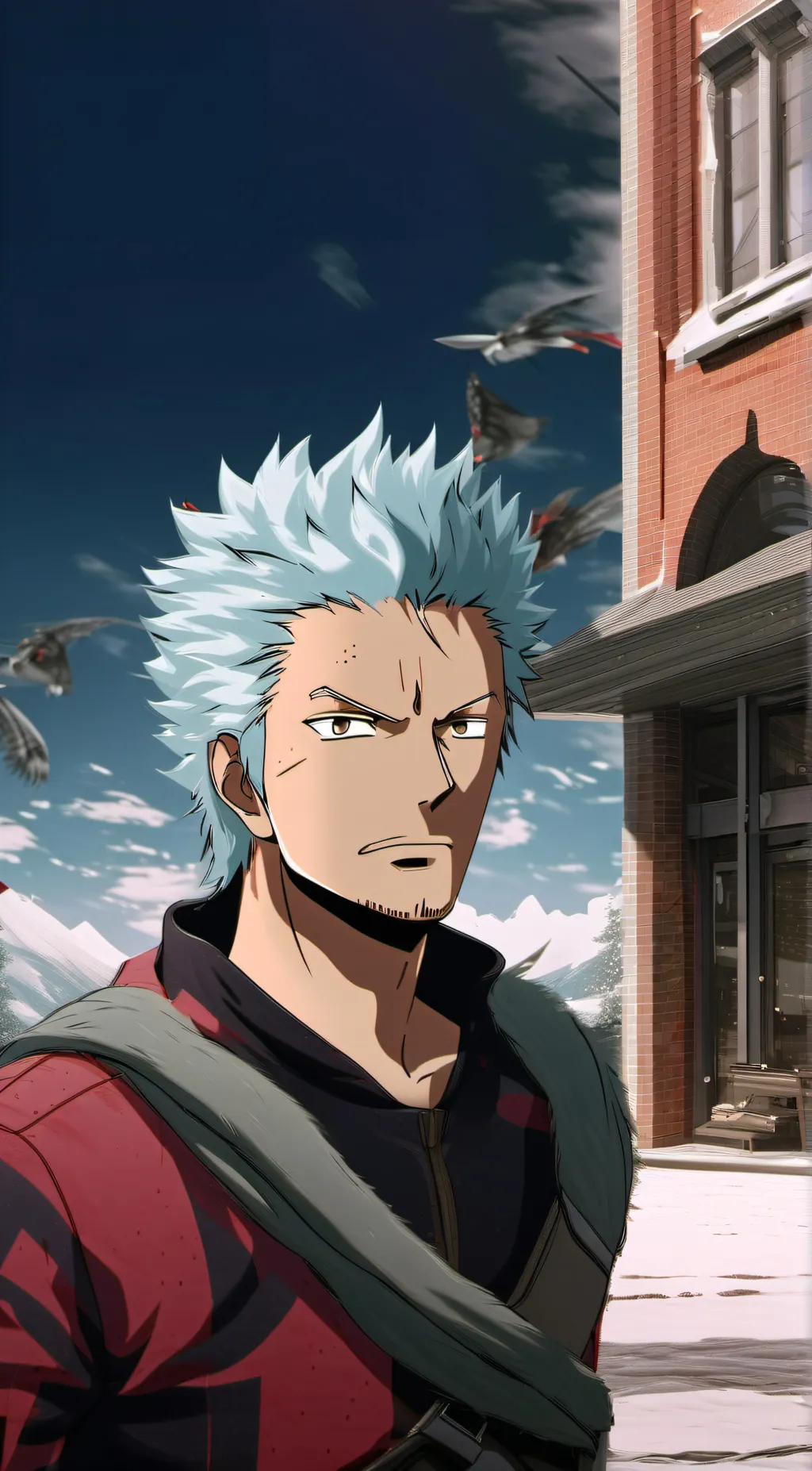 ai character: Zoro in ds  background