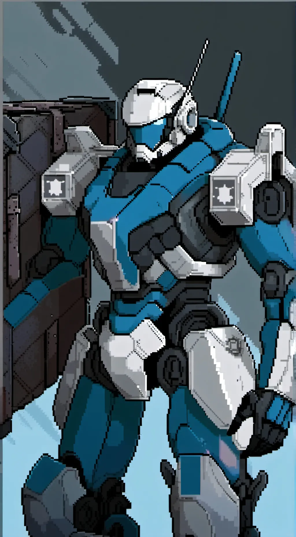 ai character: defensive soldier. background