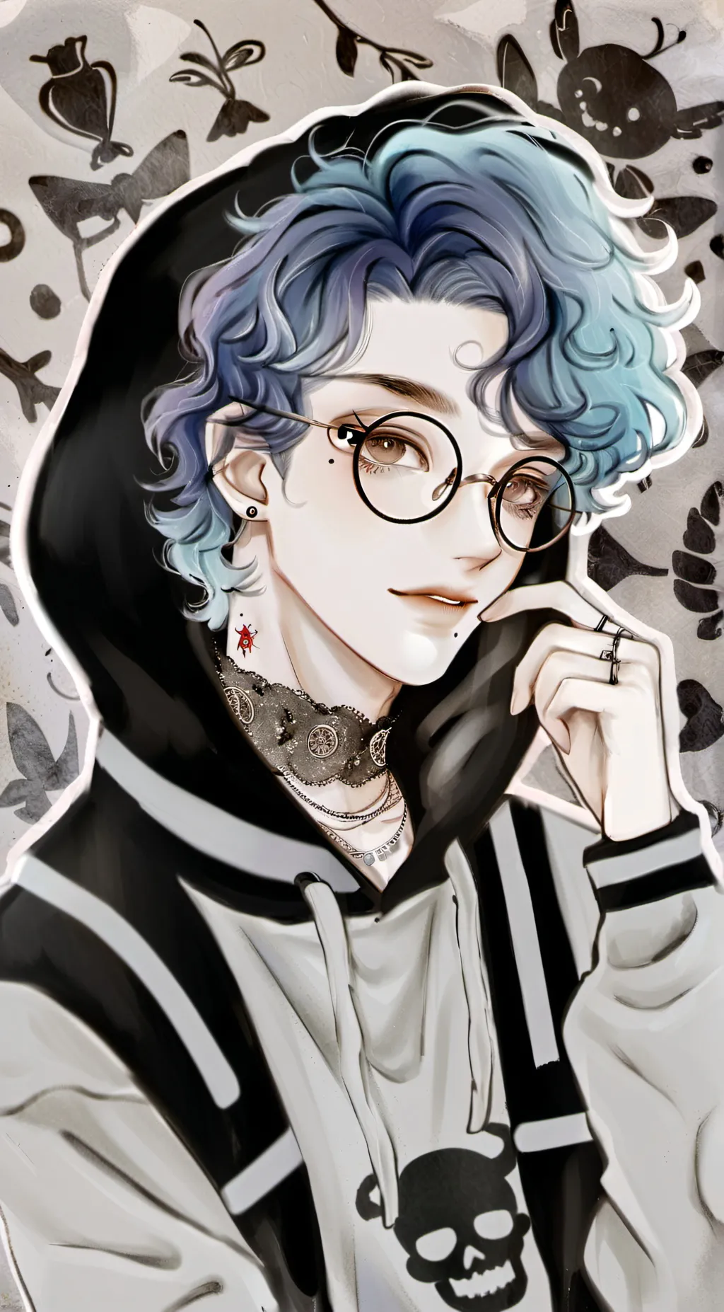 ai character: Blueberry background