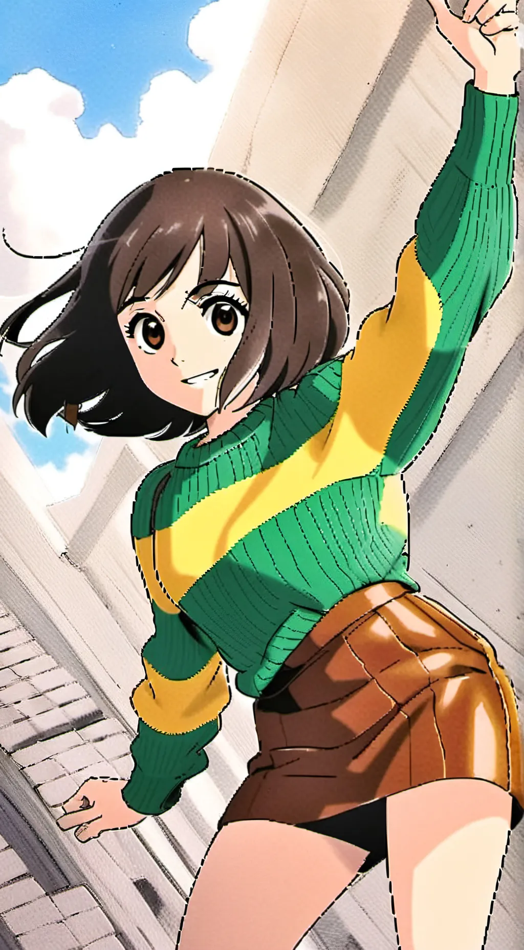 ai character: Chara and clover background