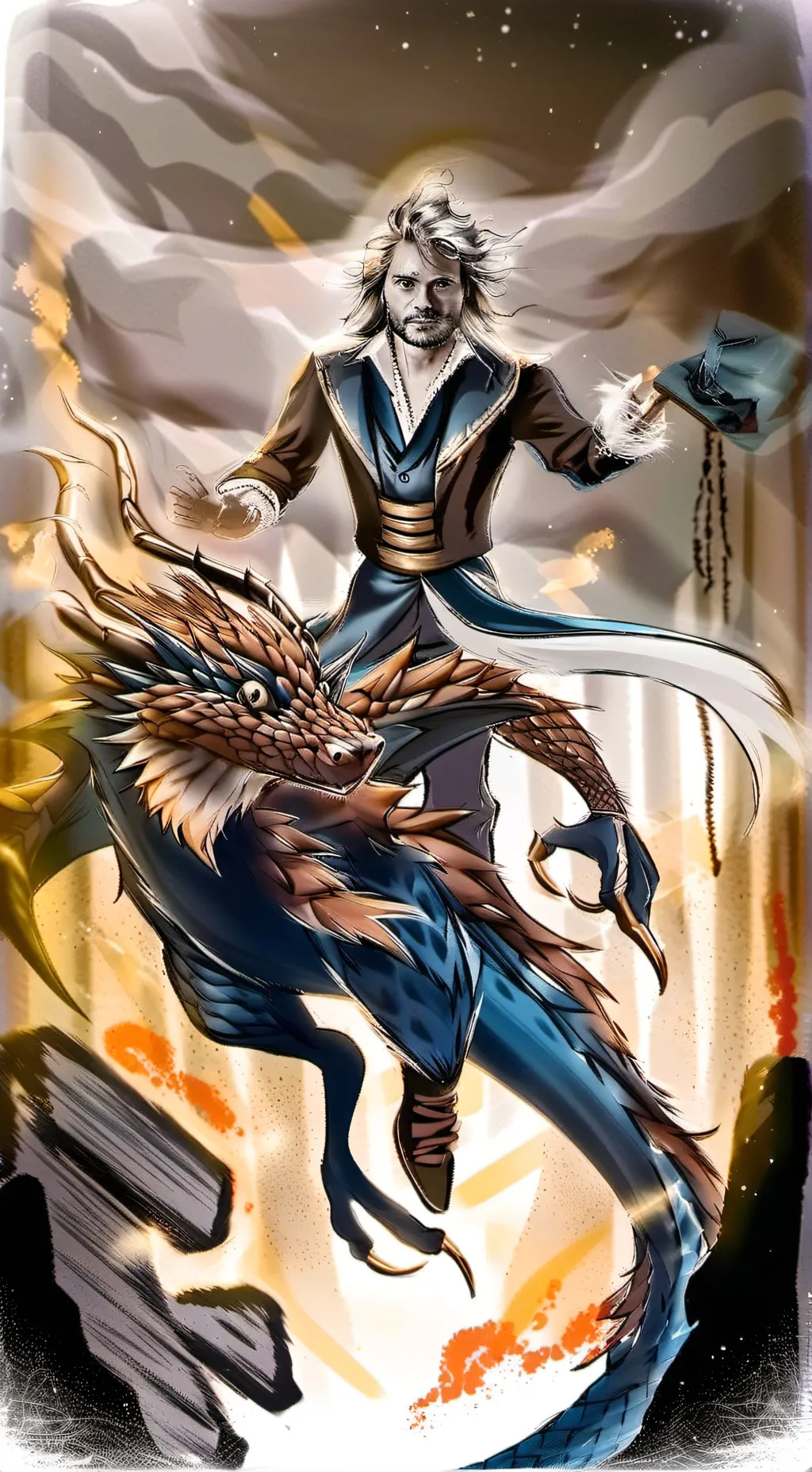 ai character: Dragon Puppeteer background