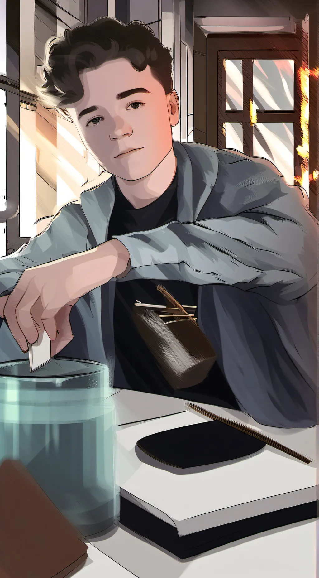 ai character: Kellan  background