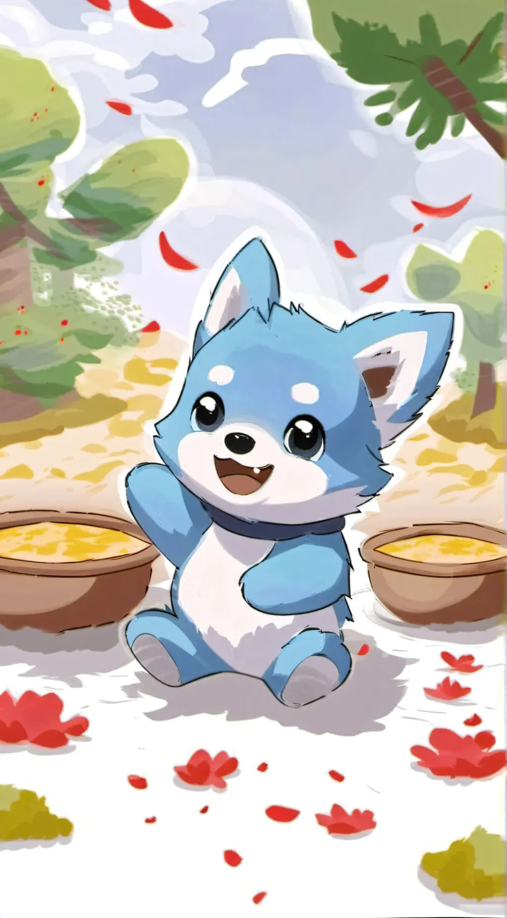 ai character: baby bluey❤️‍🩹❤️‍🩹 background