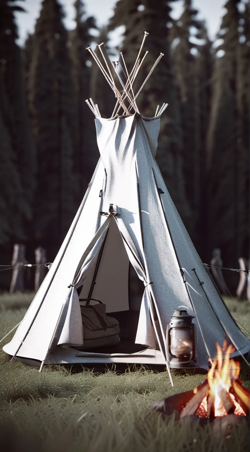 ai character: >HH X HB CAMPING< background