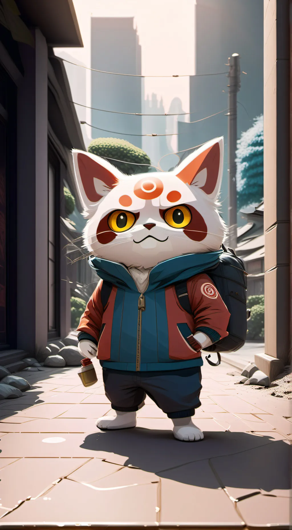 ai character: jibanyan z  background