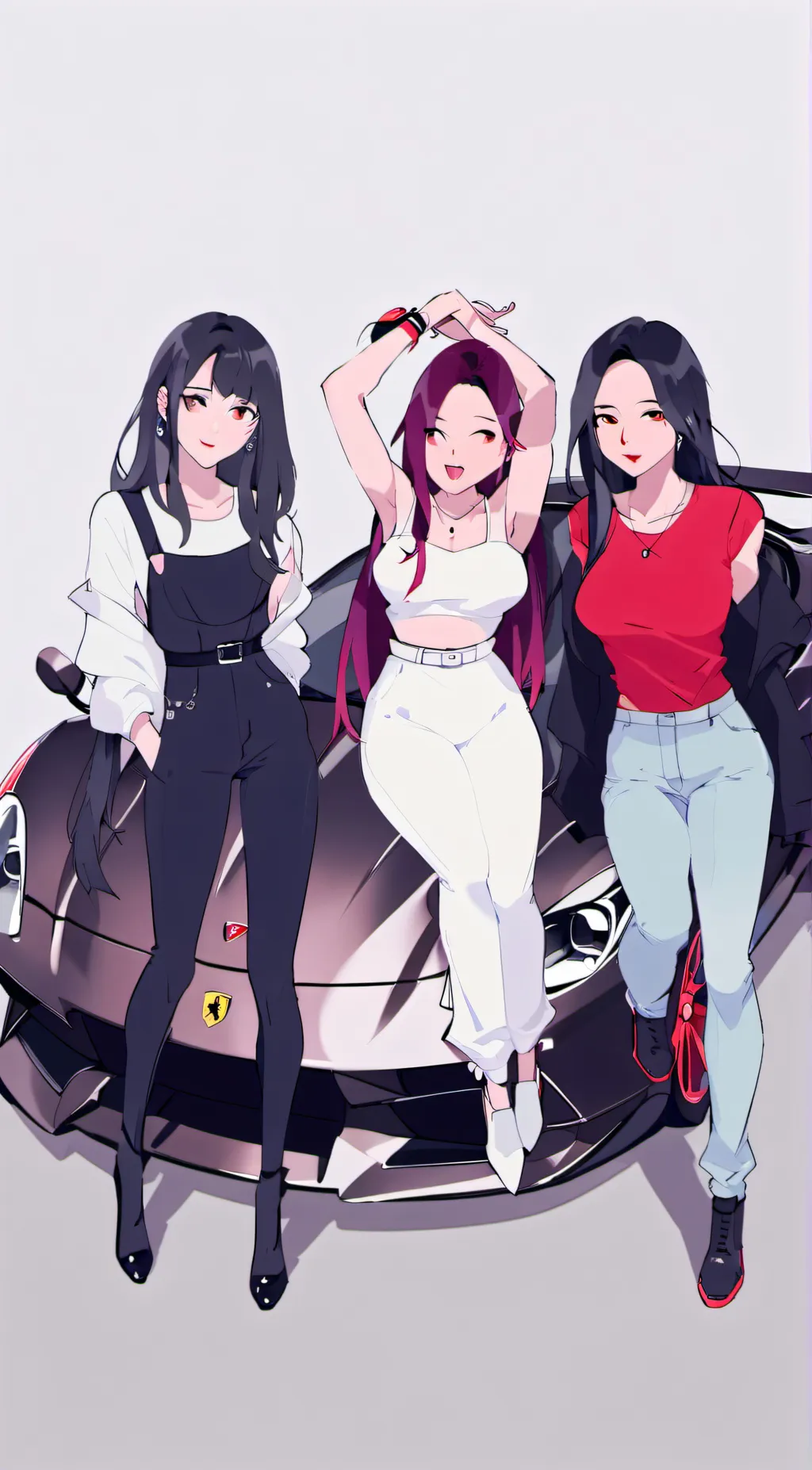 ai character: Girls on your car background