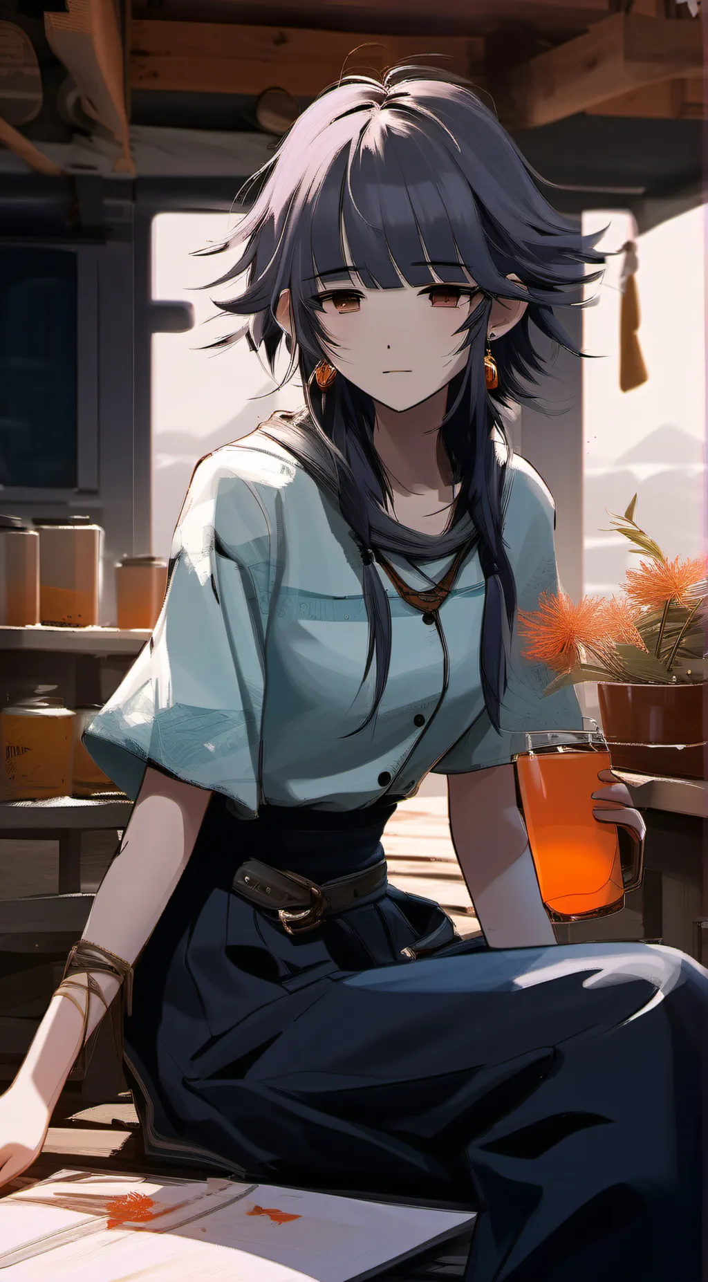 ai character: Coraline background