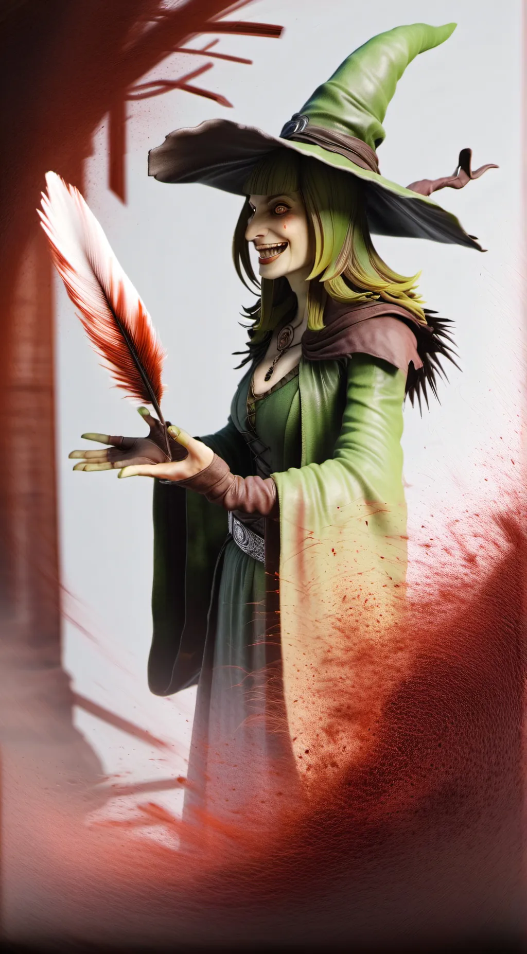 ai character: TK feather witch background