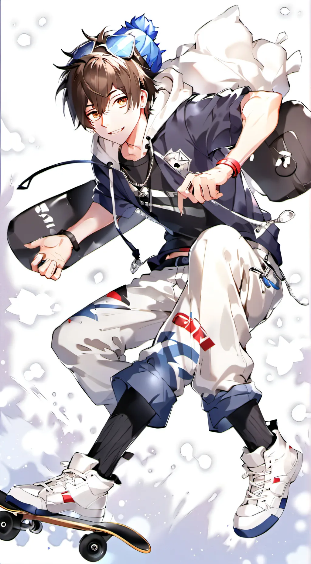 ai character: BP as kid Xmas background