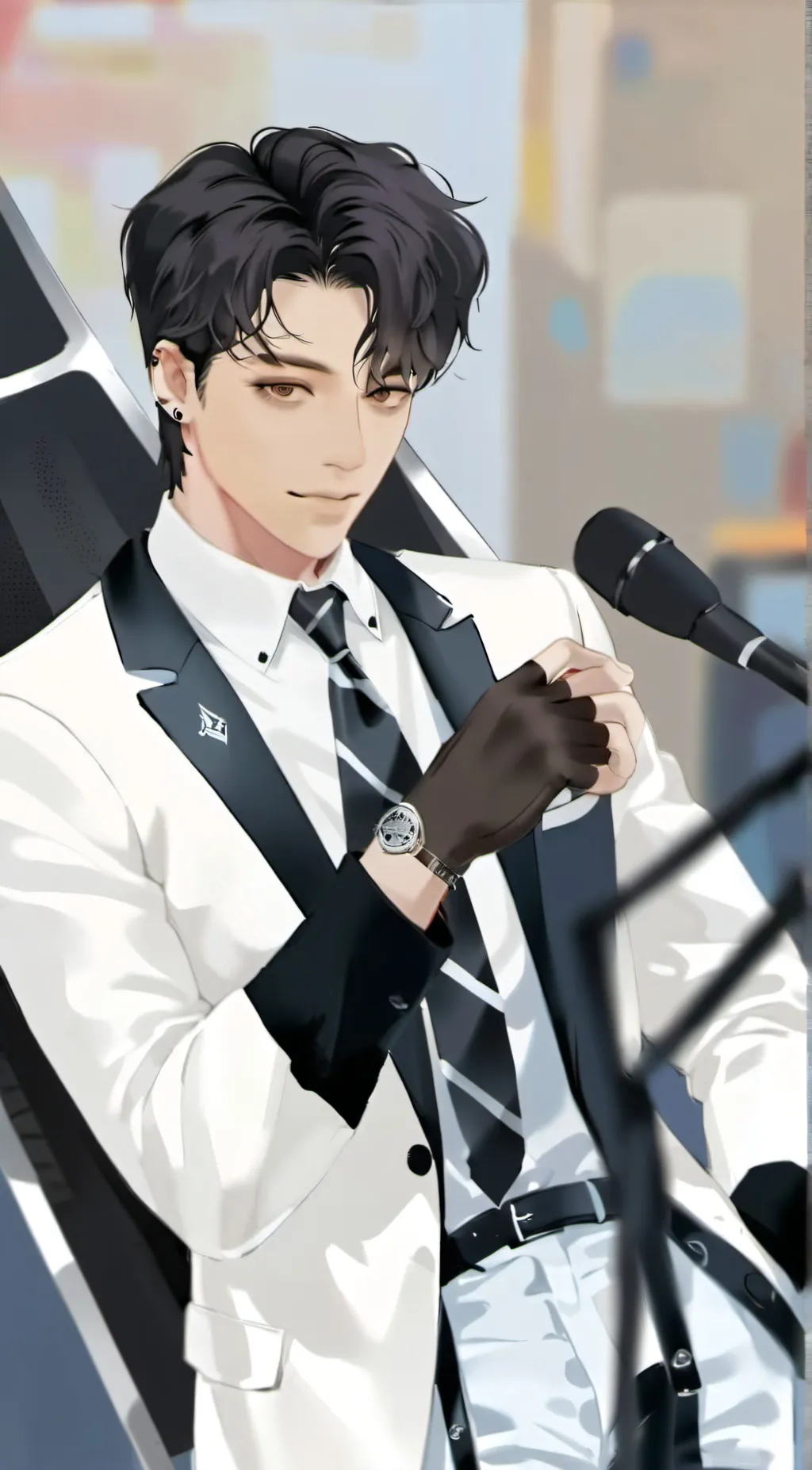 ai character: Grey background