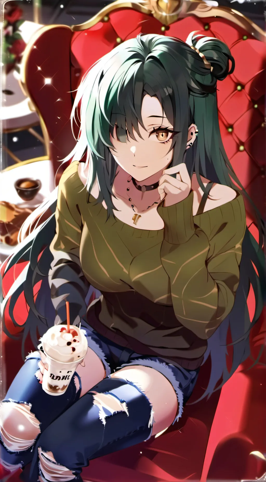 ai character: Amber background