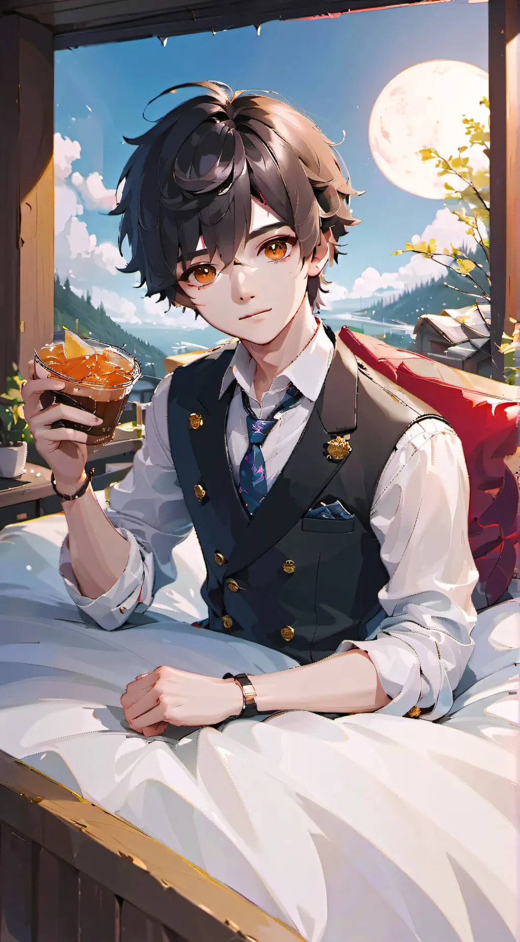 ai character: Levuo💐🌺🌸🍀🌿 background