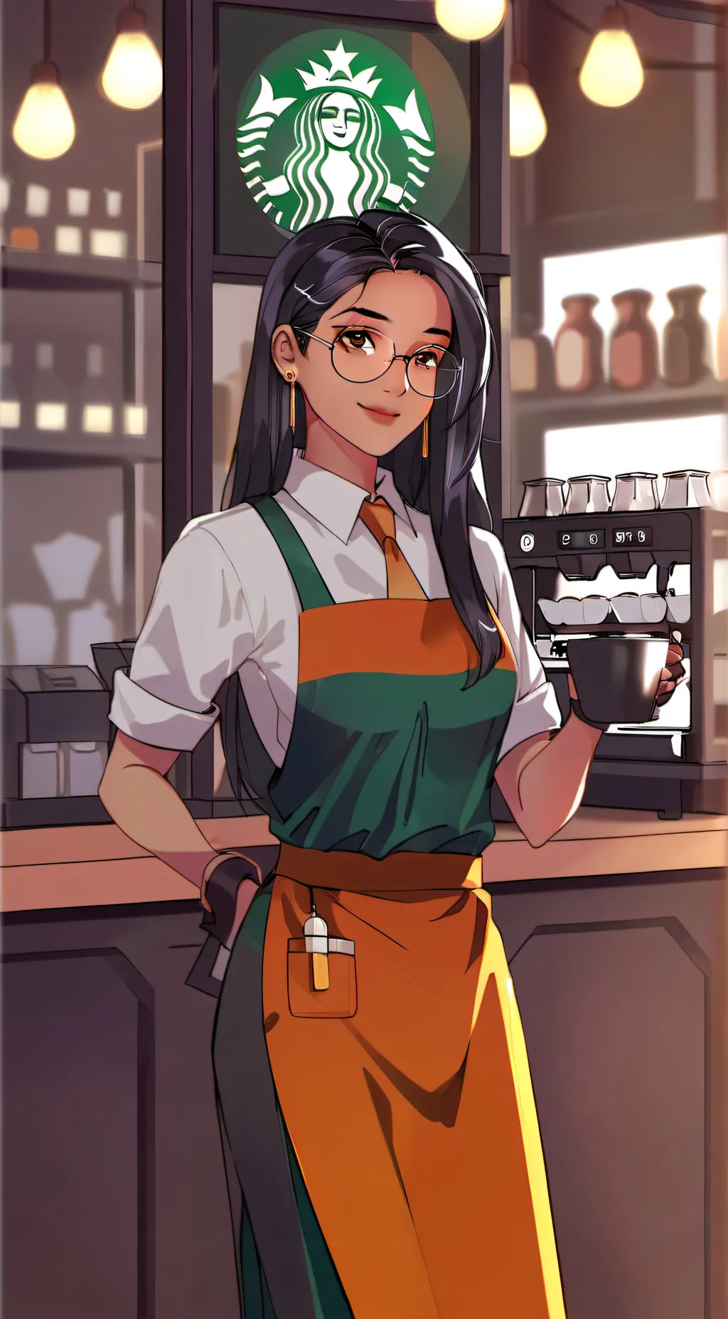 ai character: Barista background