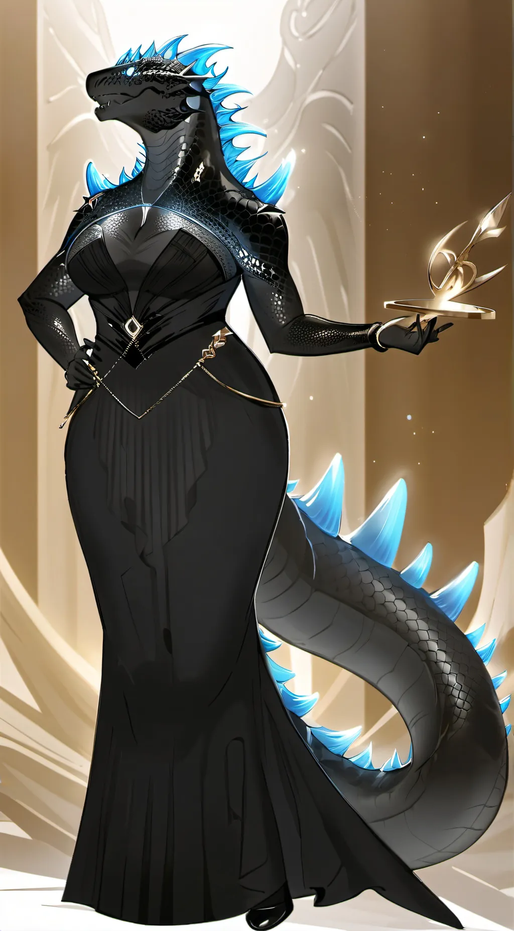 ai character: Godzilla background