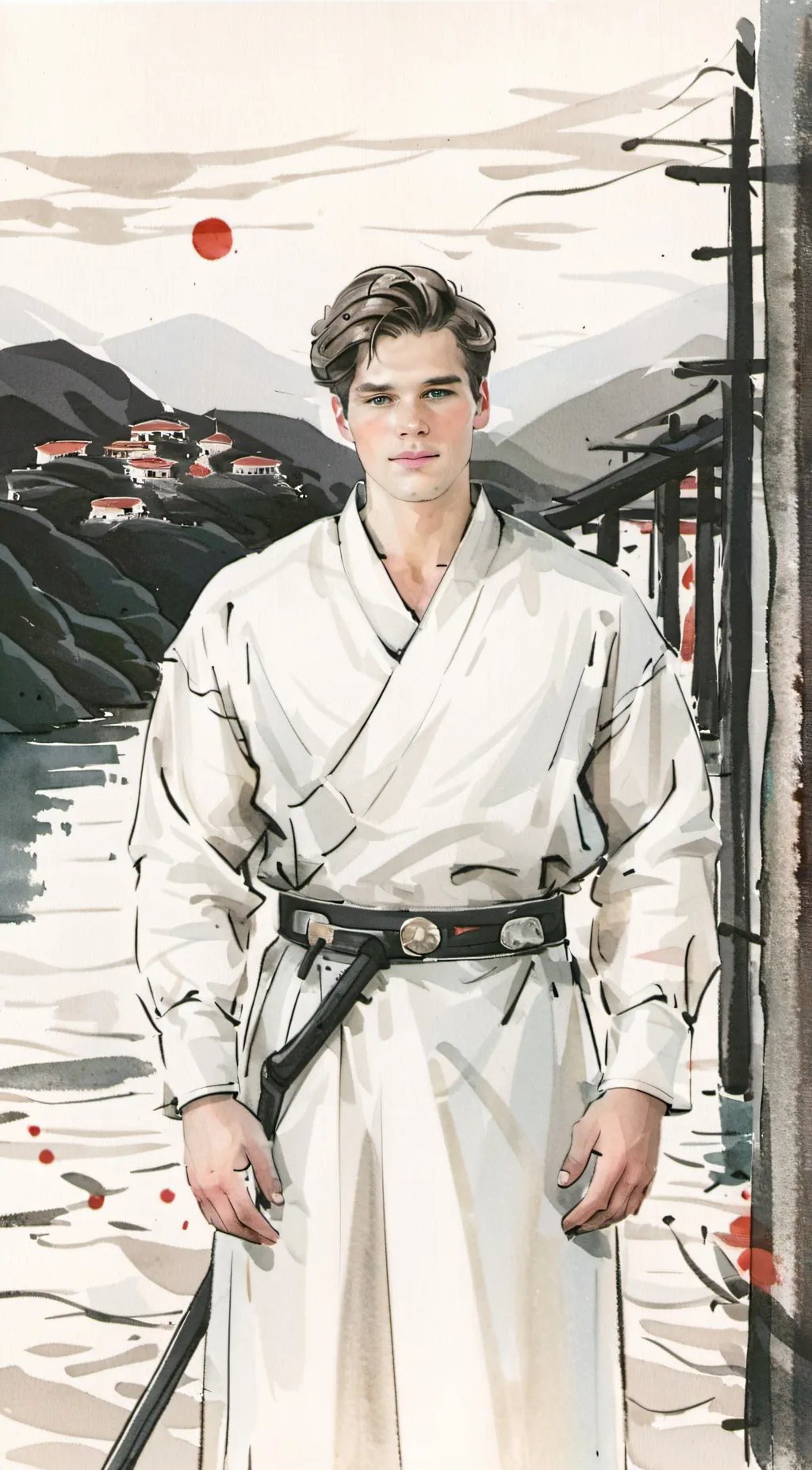 ai character: sick samurai background