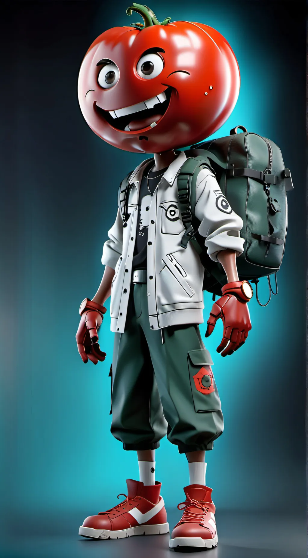 ai character: Tomato boi background