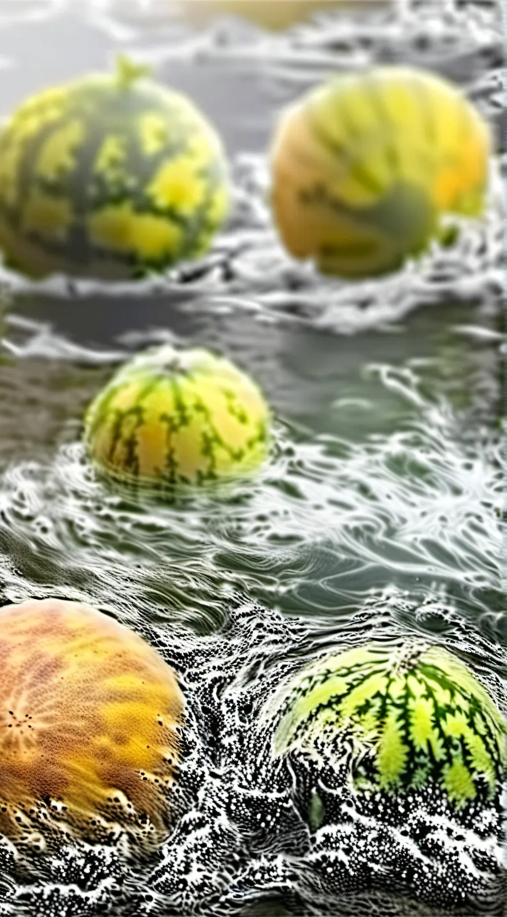 ai character: melon in river background