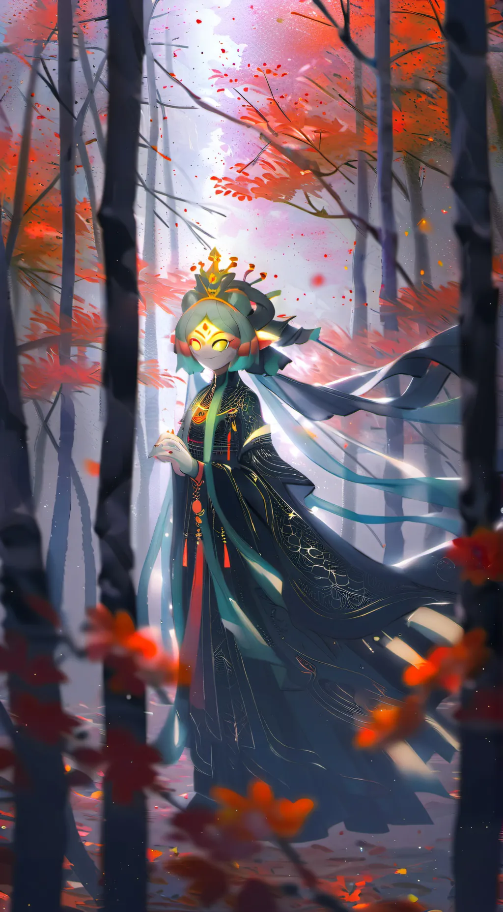 ai character: a spring God  background