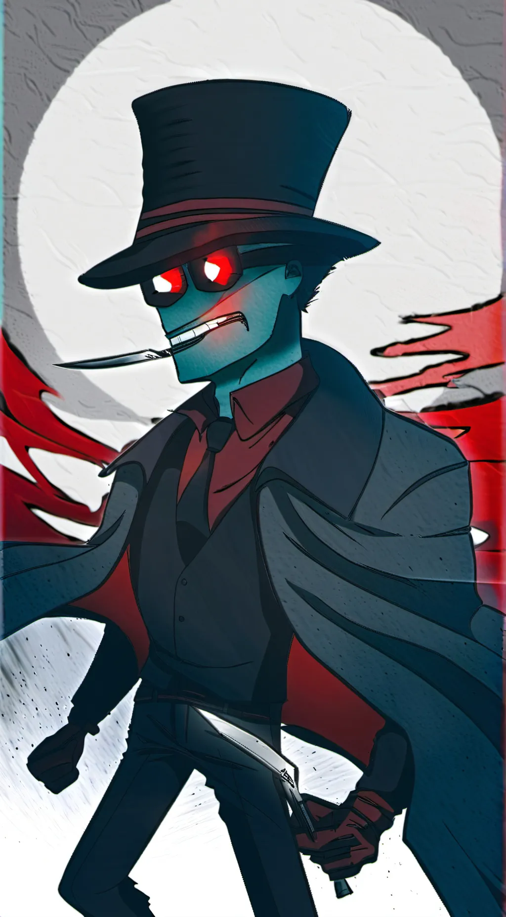 ai character: black hat background