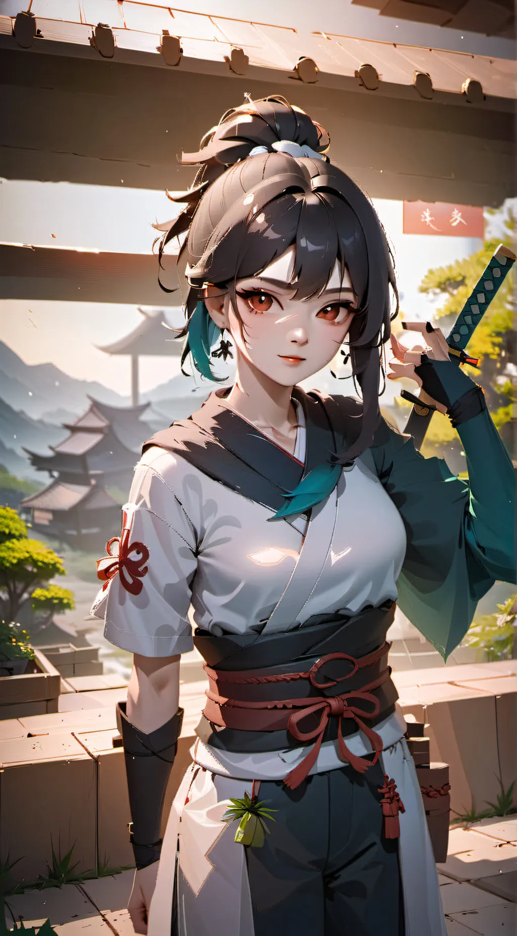 ai character: Shikunie katahah background