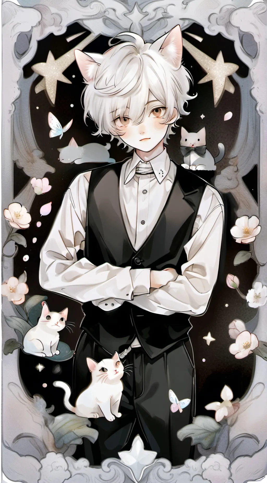 ai character: Neko boy background