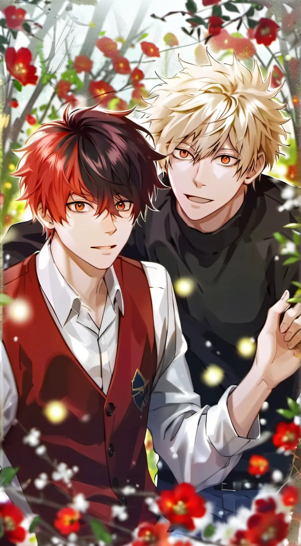 ai character: Shoto and bakugo  background