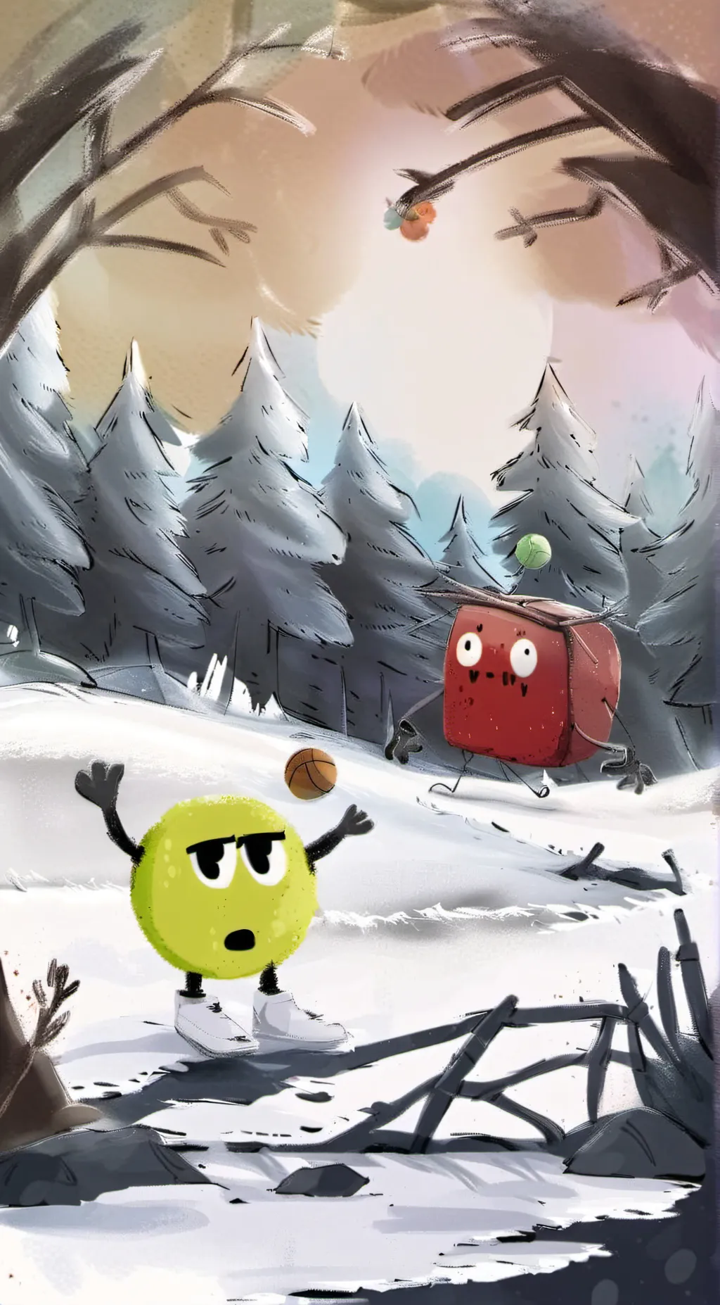 ai character: tennisball bfdi background
