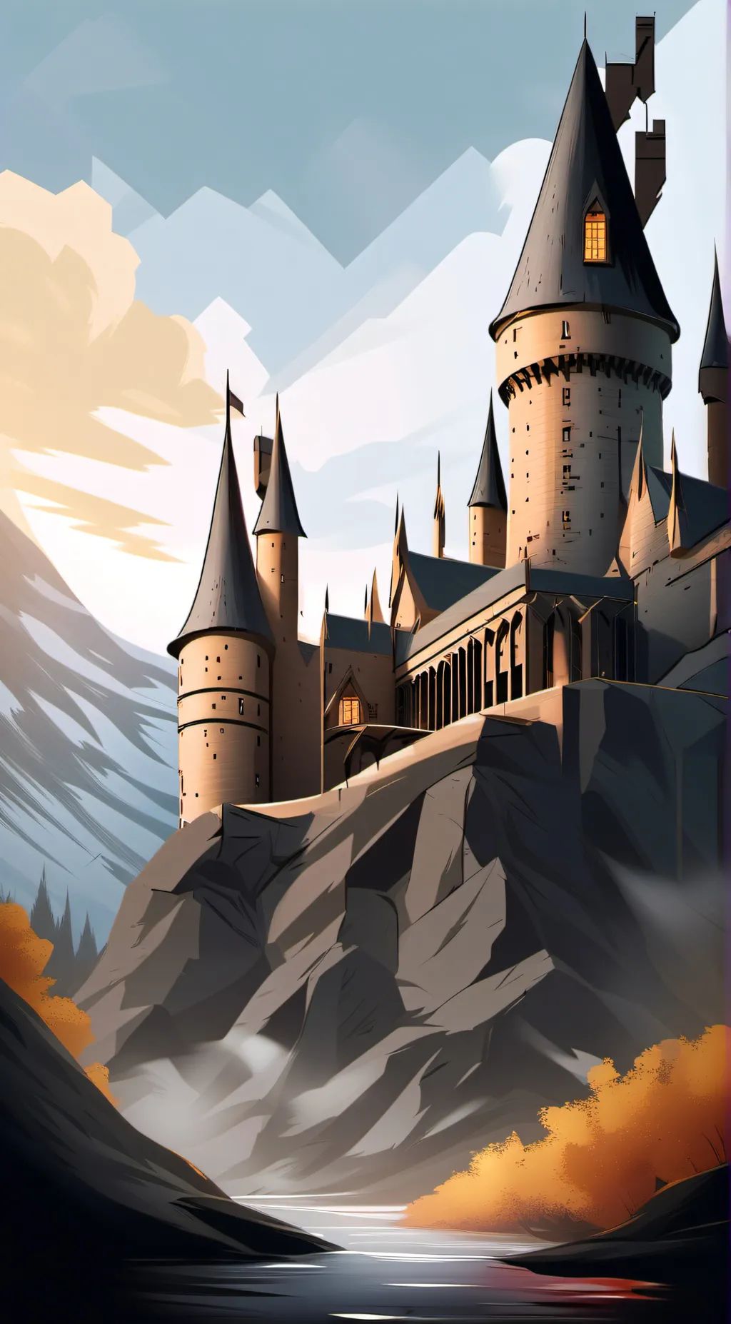ai character: Hogwarts♥️💙💜 background