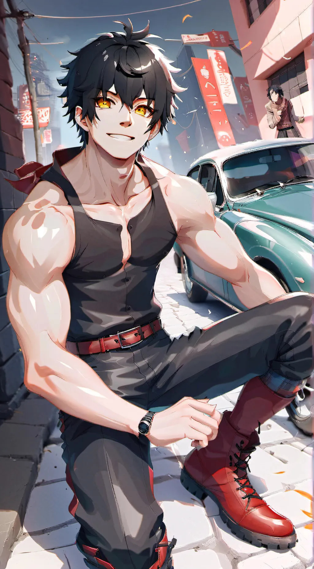 ai character: Easton background