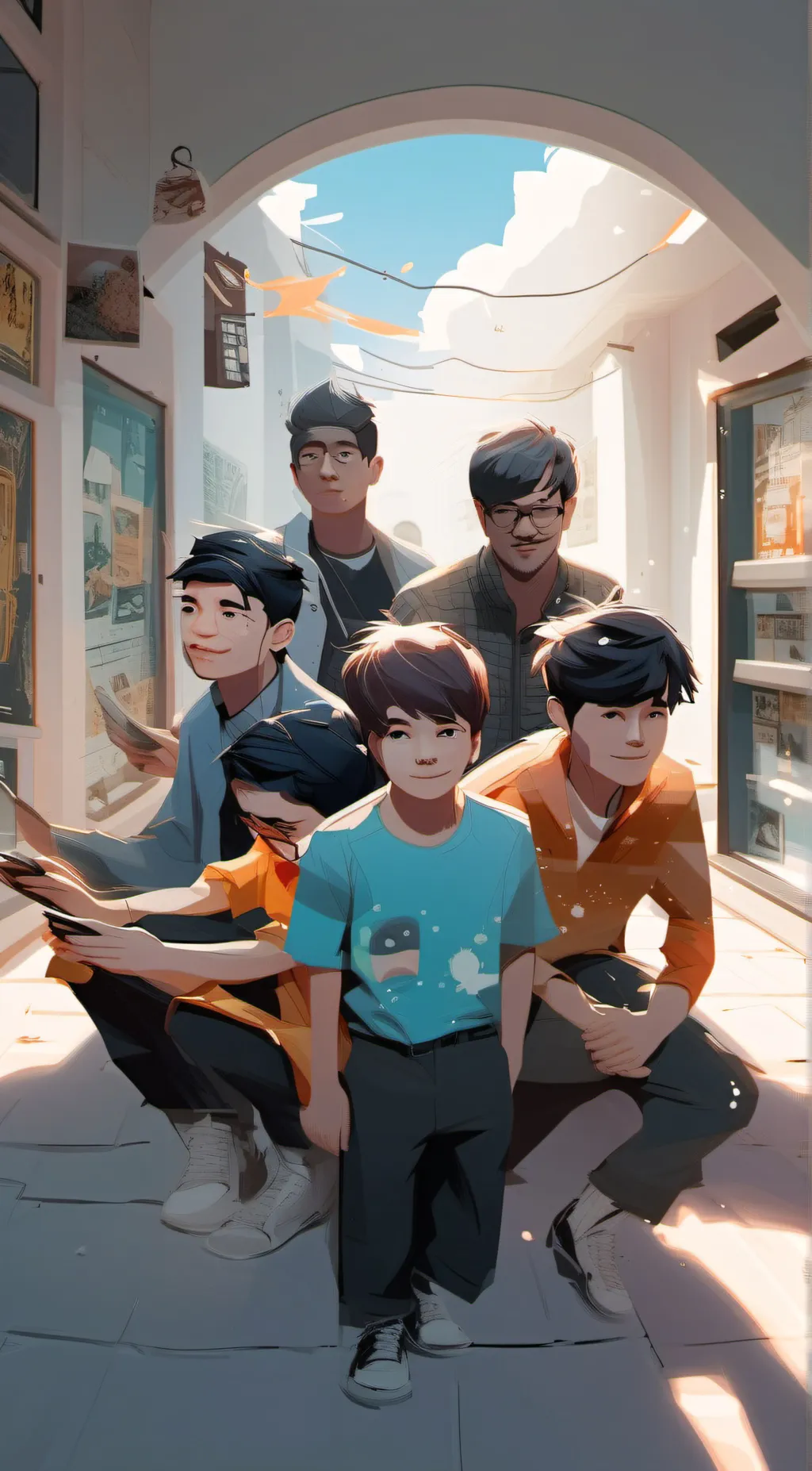 ai character: friend group  background