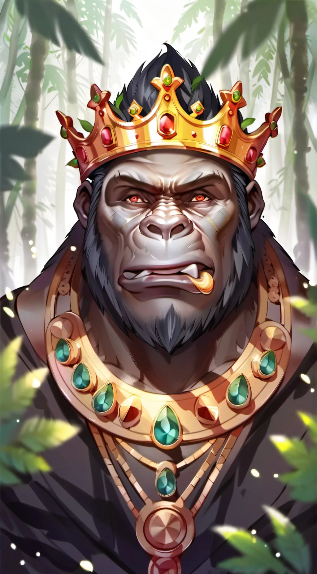 ai character: Gorilla king background