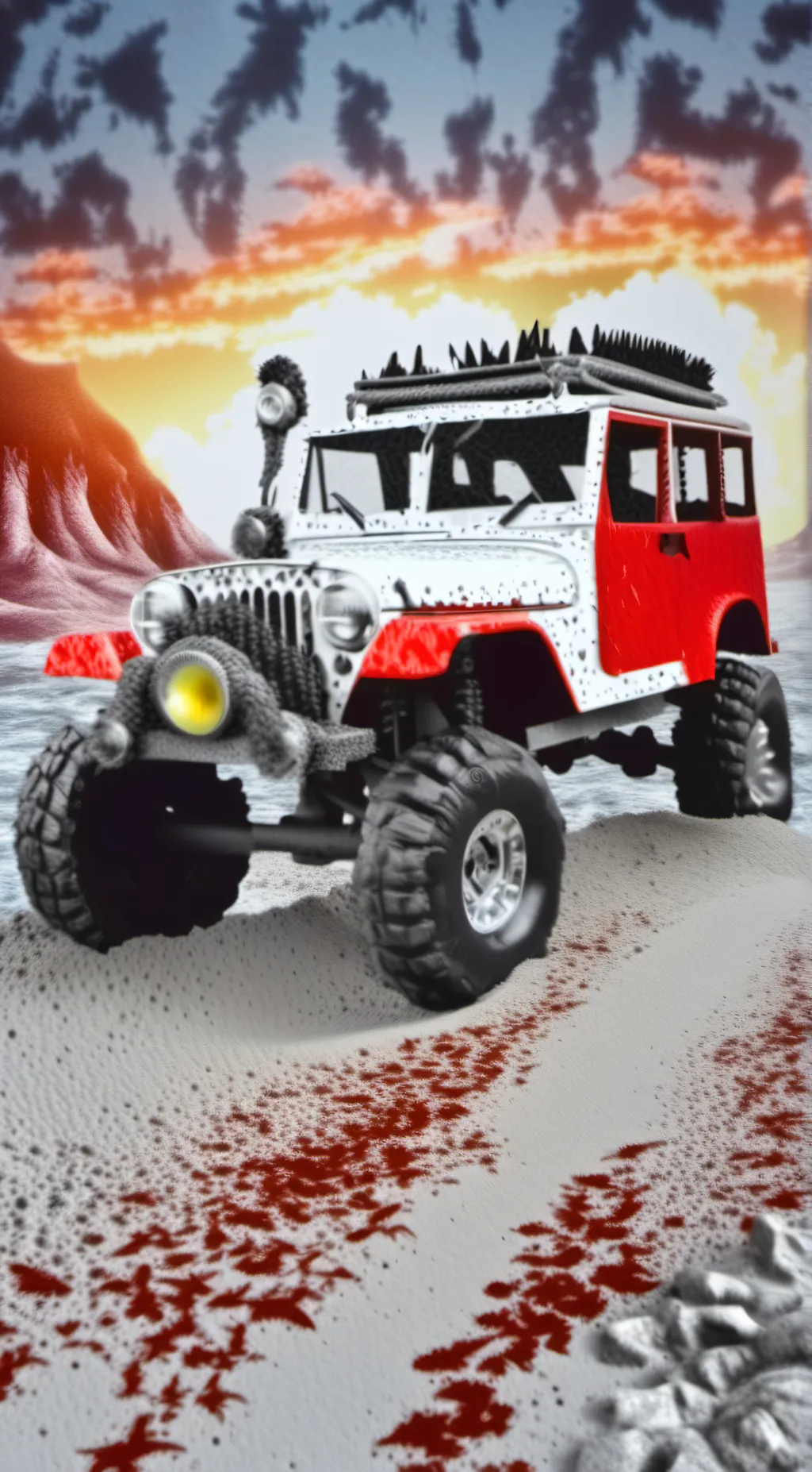 ai character: Jurassic Park Jeep background
