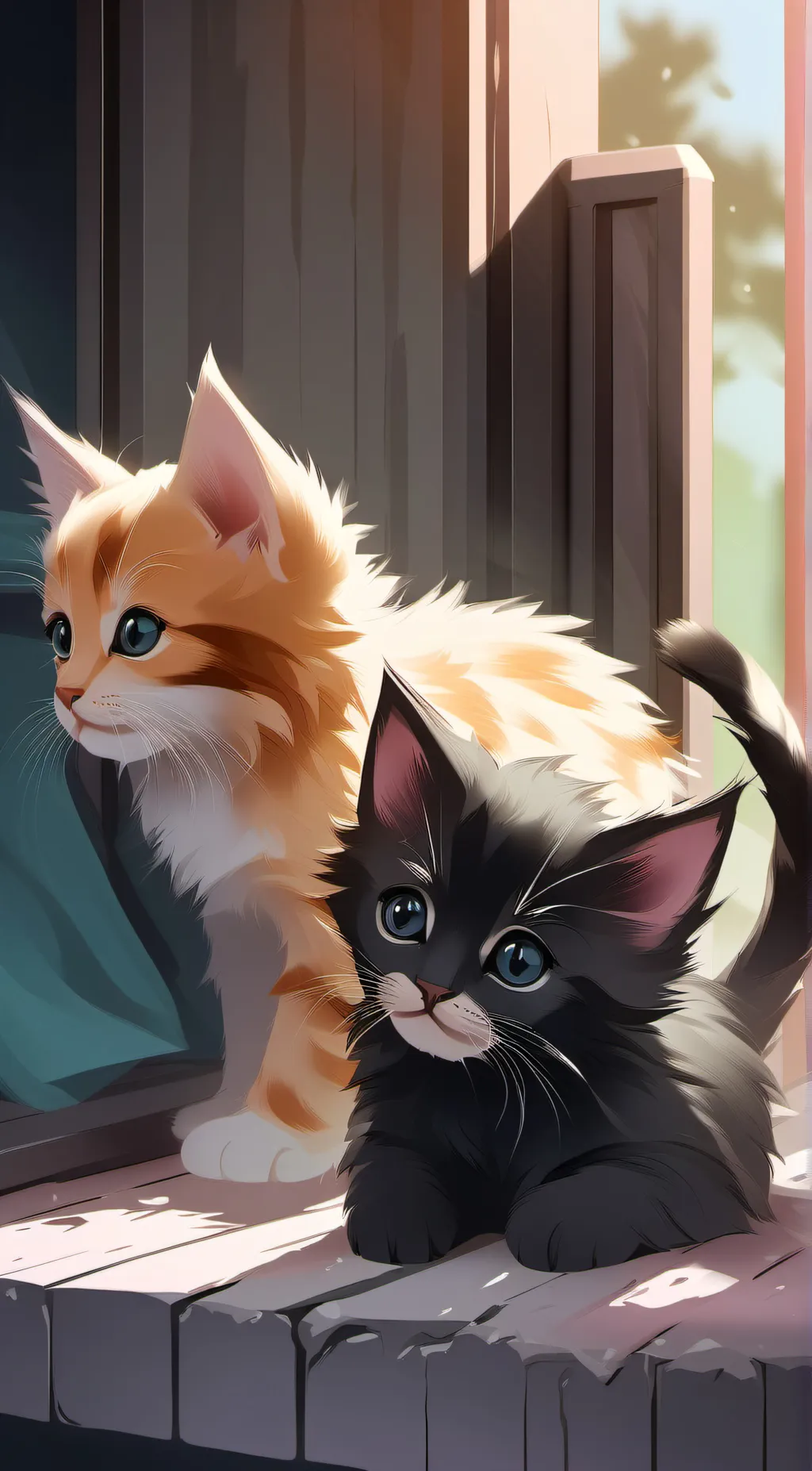 ai character: Mia and puddle background