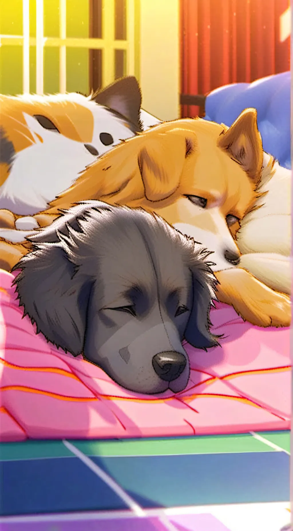 ai character: cat nap X dog day background