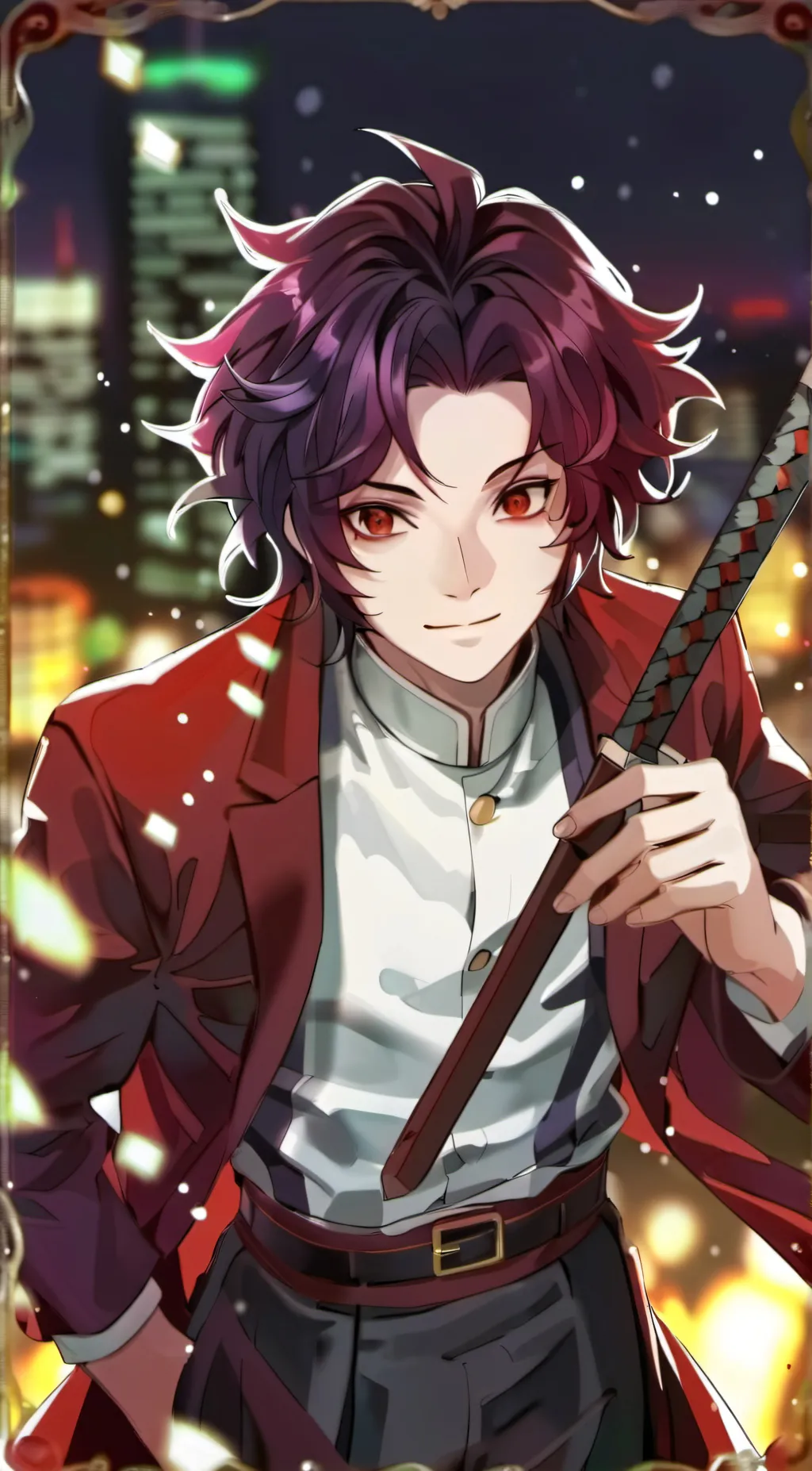 ai character: Tanjiro kamado  background
