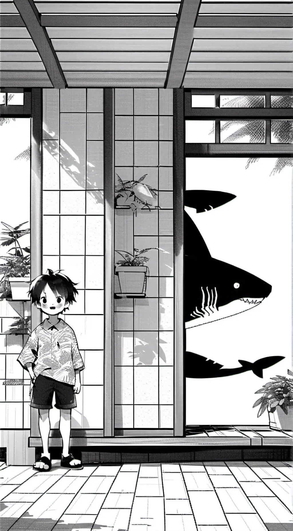 ai character: Escape SharkBubble background