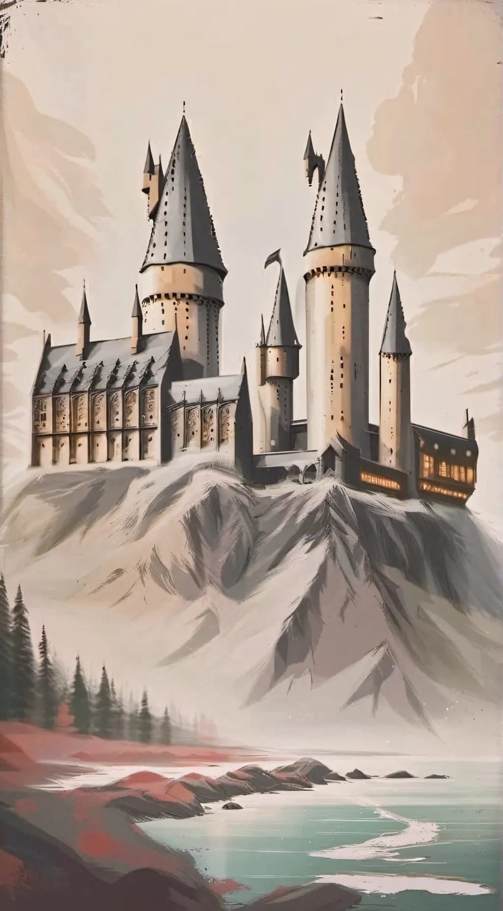 ai character: Hogwarts x sams  background