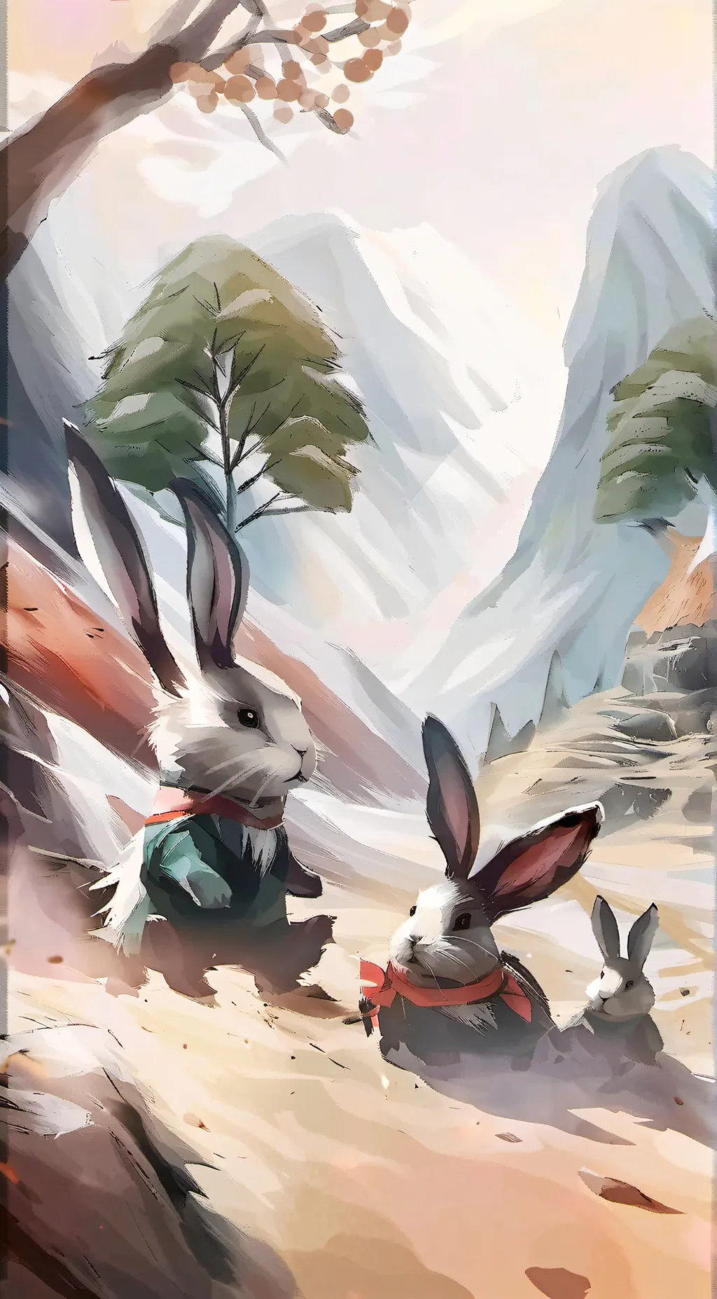 ai character: the bunny graveyar background